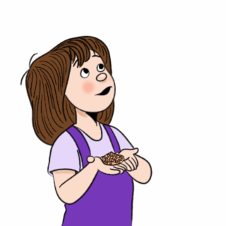 April hand-feeds a little bird