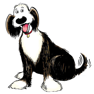 Edgar the dog sitting nicely.