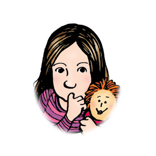 Francoise Caine, a young white girl with long, dark hair.