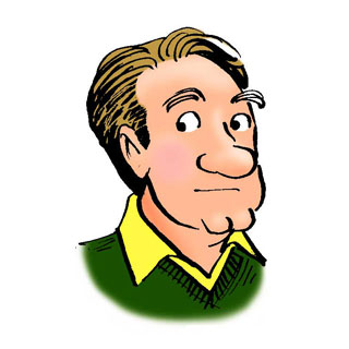 Grandpa Jim, an older man in a green shirt.