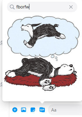 Graphic that shows how to use Giphy animations in Messenger