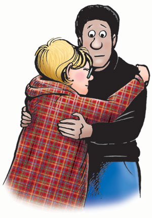 Connie hugging Lawrence