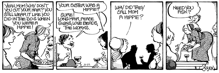 The family calls Elly a hippie.