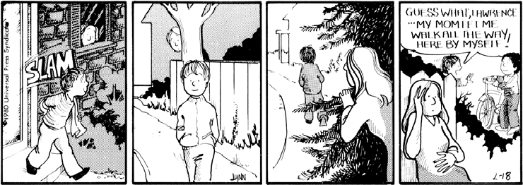 Elly follows Michael after saying he could walk to Lawrence's alone.